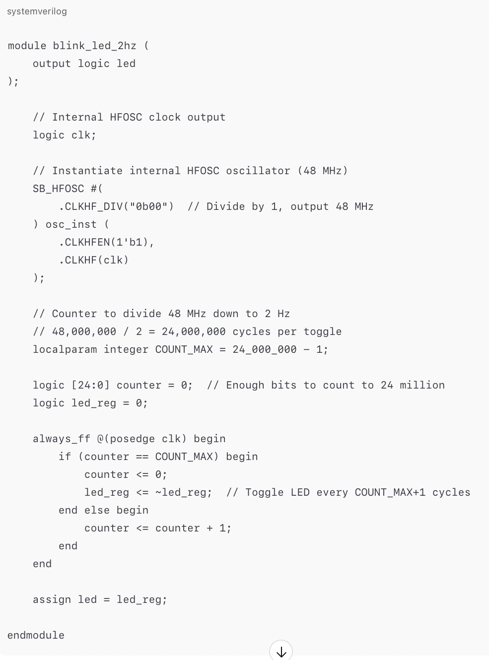 Figure 8. AI Generated System Verilog